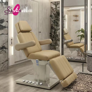 Lit de salon de beauté électrique en vente, avec commande au pied intégrée et châssis argenté, réglable pour une utilisation en <span class=keywords><strong>spa</strong></span> et en salon - Product Image 3