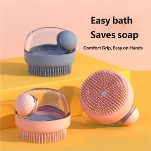 فرشاة استحمام للحيوانات الأليفة من زيهواي، صديقة للبيئة، مصنوعة من مواد PS+PP+TPR، مشط تدليك وتنظيف مع موزع صابون، محمولة باليد - Product Image 5
