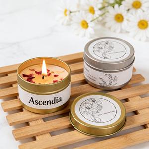 Vela Aromática de Cera de Soya Hecha a Mano Ascendia, Aroma Floral, en Lata, Decoración Moderna y Minimalista para el Hogar, 1 Mecha, Navidad, Pascua - Product Image 3