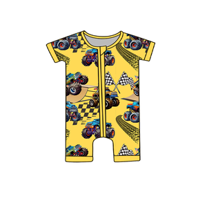 Baby romper van bamboe, korte mouwen, diverse prints, bamboe baby slaapkleertjes, baby bamboe shorties verrassingsbox - Product Image 6