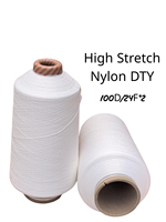 Offre promotionnelle en stock : Fil 100 % nylon haute élasticité 100d/24f/2, polyamide blanc brut texturé torsadé, teint en bobine pour chaussettes