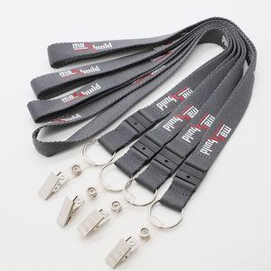 High Quality Custom Thick Woven Strap Safety <b>Buckle</b> Breakaway Keychain Lanyards Construction Staff ID Card Holder Lanyard - Product Image 1