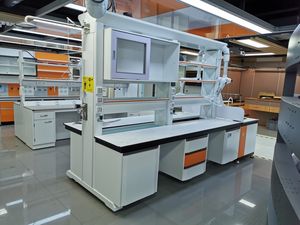 Metallo in acciaio chimico laboratorio mobili parete laterale armadio banco di lavoro laboratorio isola tavolo con lavello - Product Image 4