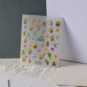 Simpatici cartoni animati <span class=keywords><strong>Spongebob</strong></span> <span class=keywords><strong>Squarepants</strong></span> 5d adesivi adesivi per unghie per manicure - Product Image 6