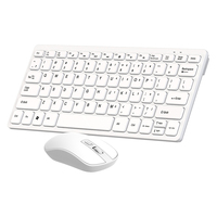 2.4G Wireless LED Backlit Ergonomic Ultra-thin Mini Keyboard and Mouse Combo with Chocolate Keycaps