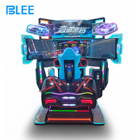 BLEE Machine de jeu de course automobile à succès, 1 joueur, trois grands écrans, équipement vidéo de course avec mouvement pour parc d'attractions