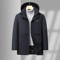 Veste d'hiver imperméable, respirante, écologique, extensible, rembourrée, à capuche pour homme, fermeture éclair longue épaisse amovible et réversible, OEM