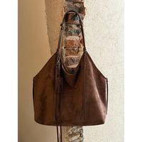 Sac fourre-tout rétro coréen en faux daim pour femme, grande capacité, sac à bandoulière unique, sacoche pour ordinateur portable pour les trajets quotidiens