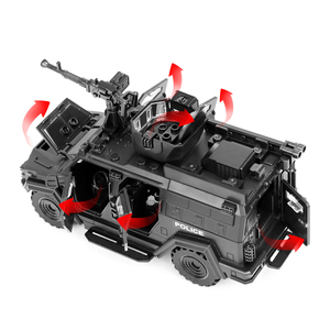 Exquis jouet de construction de véhicule spécial voiture de police avec équipement de barricade et armes, modèle en plastique ABS, <span class=keywords><strong>cadeau</strong></span> pour <span class=keywords><strong>garçon</strong></span> - Product Image 6