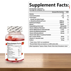 Natural Beauty suplemen mencerahkan dan memutihkan permen Gummy dengan kolagen dan l-glutathione - Product Image 5