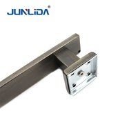 Poignée de porte en acier inoxydable à base carrée, finition bronze antique, pour porte en bois, quincaillerie pour hôtel et bâtiment