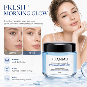 Mascarilla Nocturna Hidratante e Iluminadora, Crema Humectante Profunda, Mascarilla de Gel Herbal con Ácido Hialurónico, Niacinamida y Escualano - Product Image 5