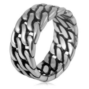 yunnique Fashion <b>Rings</b> <b>Titanium</b> Steel Hollow Chain <b>Ring</b> Gold Men's Accessory Geometric Design Gift Jewelry FY28080 - Product Image 3