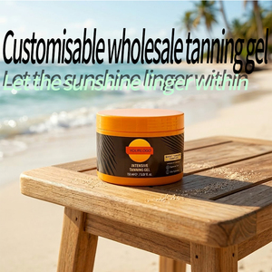 Gel bronzant hydratant en gros pour usines OEM/ODM, contenant une mélange d'<span class=keywords><strong>huile</strong></span> de carotte et de noix de coco, et des vitamines A et E - Product Image 2