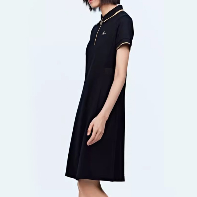 knee length blue dress with sleeves Navy Blue A-line High Neck Lace Short Sleeve Knee-length Homecoming  Dresses, MH259