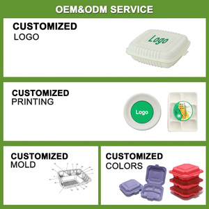 Để đi container 9 inch thu nhỏ bọc bữa ăn chuẩn bị container lò vi sóng tủ đông an toàn bột bắp vỏ sò thực phẩm bột bắp hộp - Product Image 5