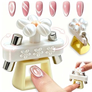 Herramienta Magnética Giratoria para Uñas con Diseño de Flor, Dispositivo Magnético Potente para Arte de Uñas con Efecto Ojo de Gato, Accesorio Removible para Manicura DIY - Product Image 1