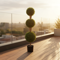 Arbre Topiaire Artificiel Triple Boule en Plastique de 1,20 m - Écologique et Durable pour Décoration Intérieure/Extérieure de Mariage