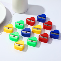 SHIRLEY YA SH001 Taille-crayon manuel en plastique coloré en forme de cœur, taille-crayon personnalisé pour étudiants, école, bureau