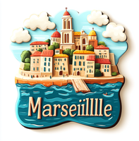 Haute qualité Marseille résine aimants pour réfrigérateur personnalisé impression UV Souvenir artisanat 3D décor à la maison PVC bois polyrésine touristique