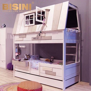 Meuble de chambre d'enfant en bois massif, <span class=keywords><strong>lit</strong></span> Double superposé de Style moderne, pour garçons et filles - Product Image 5
