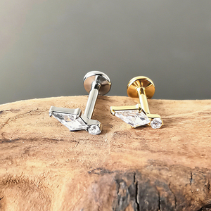 Pendientes de <span class=keywords><strong>Titanio</strong></span> <span class=keywords><strong>Puro</strong></span> ASTM F136 Rui Qian, Pendientes de Rosca Interna para Mujer, G23 Antialérgicos, Pendientes de Botón Modernos - Product Image 3