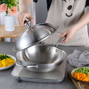 Sartén antiadherente de acero inoxidable para cocina, sartén con tapa, 5 capas - Product Image 2