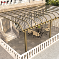 Outdoor Aluminium Polycarbonat Baldachin Wasserdichte Schräg dach Patio Abdeckung mit manueller Bedienung Pool Hänge weg vom Haus