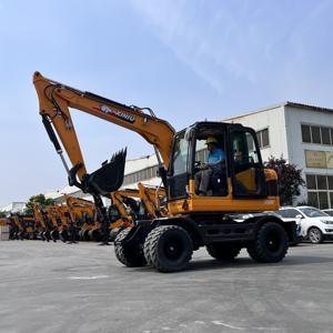 Costruzione a buon mercato escavatore a ruote 7 8 9 Ton quattro ruote motrici Mini escavatore - Product Image 6