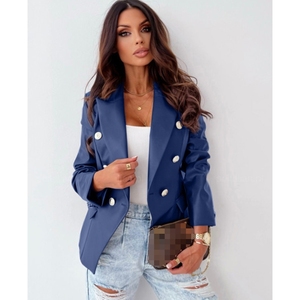 Giacca da <span class=keywords><strong>donna</strong></span> all'ingrosso alla moda giacche <span class=keywords><strong>in</strong></span> <span class=keywords><strong>pelle</strong></span> sintetica abito europeo a manica lunga con bottone doppio petto <span class=keywords><strong>donna</strong></span> - Product Image 3