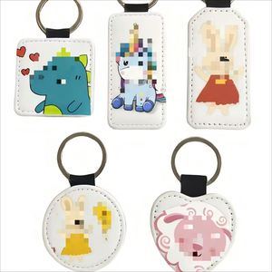 Llavero de Cuero PU Blanco Sublimable Personalizado para Regalos Promocionales de Festivales, Adorno Colgante Decorativo al por Mayor - Product Image 6