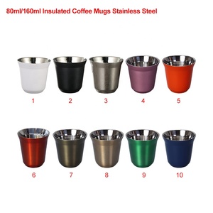 Ingrosso 80ml 160ml in acciaio inox bicchierino tazzine <span class=keywords><strong>per</strong></span> caffè caldo e birra fredda, eco-friendly, LOGO personalizzato - Product Image 6