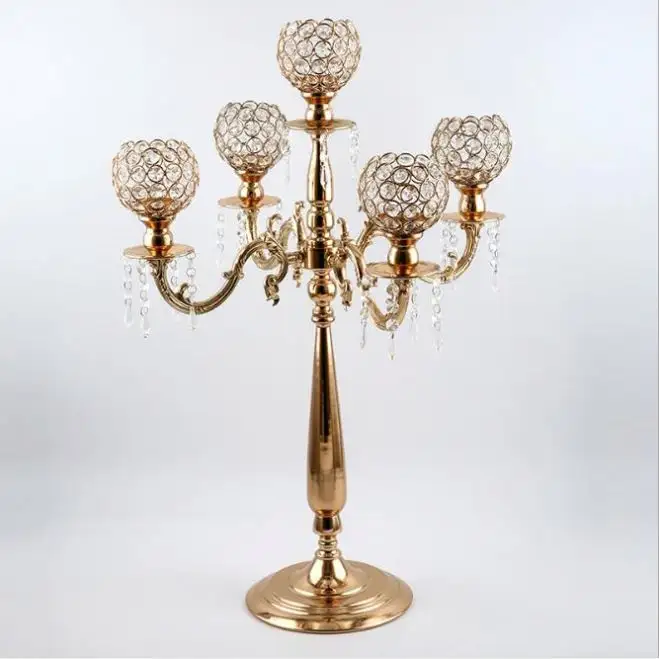 Castiçal de cristal alto, candelabros de viagem com 5 braços, 80cm, tabela de mesas de casamento, peças de mesas