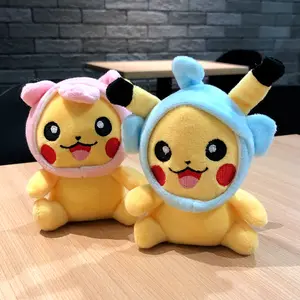 JM 12cm Anime Minikyu Pikachu peluş oyuncak bebek anahtarlık aksiyon figürü yumuşak dolması peluş anahtarlık