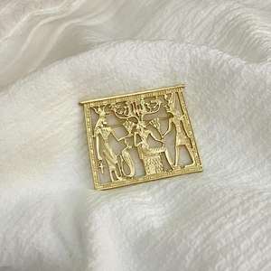 Broche égyptienne rétro à la mode Broche <span class=keywords><strong>de</strong></span> poitrine avec logo personnalisé en métal doré Badges Broches élégantes en alliage <span class=keywords><strong>de</strong></span> zinc antique pour femmes - Product Image 3