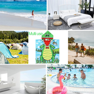 Toalla de baño de microfibra con estampado de dibujos animados para niños Toalla de playa de natación con capucha de verano al aire libre con diseño de capa - Product Image 4
