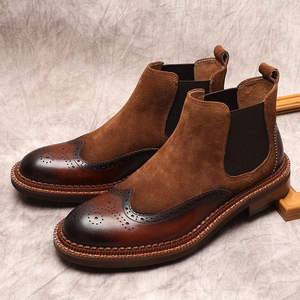 2026 Best-selling High-end Men's <b>Leather</b> Shoes Ankle <b>Boots</b> for Business Formal Wear <b>Work</b> chukka <b>boots</b> - Product Image 1