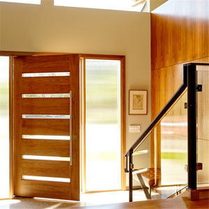 Porte d'entrée en bois massif à <span class=keywords><strong>insert</strong></span> en verre-Panneaux en verre trempé, éclairage amélioré, éclaircit les foyers et les entrées - Product Image 2