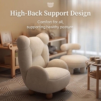 Fauteuil enfant en polaire sherpa motif ours, mini tabouret paresseux en peluche douce, canapé individuel pour tout-petits et enfants, usage domestique