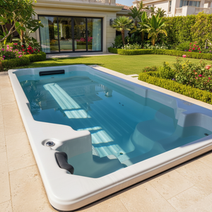 Baignoire <span class=keywords><strong>Spa</strong></span> de Luxe en Acrylique pour Hôtel, Jacuzzi Massant Écologique, Design de Bordure de Piscine Invisible, Capacité 6 Personnes, <span class=keywords><strong>Ligne</strong></span> Horizontale Totale - Product Image 1