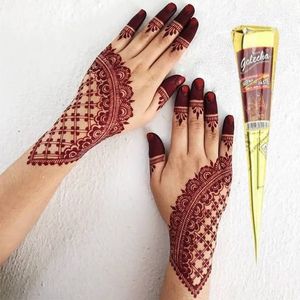 Conos de pasta de henna natural de India a base de plantas, crema de tonos para <span class=keywords><strong>uñas</strong></span> con pecas, pintura verde, rojo, colores granate para opciones - Product Image 1