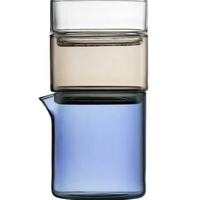 Ensemble de tasses en verre coloré personnalisées en gros, carafe et verres empilables, pichet à eau en verre transparent pour la maison, la cuisine, le restaurant et les boissons