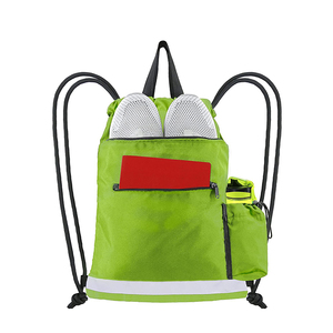 Heavy Duty String Beach Travel Camping Workout Gear Sports Storage Gym Polyester <b>Drawstring</b> <b>Backpack</b> Bag - Product Image 3