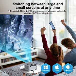 Proyector Portátil para Exteriores con Tecnología DLP Integrada, 3D, Recepción de Señal de TV sin Necesidad de <span class=keywords><strong>Red</strong></span>, 1080P HD, para el Hogar y el Dormitorio - Product Image 2