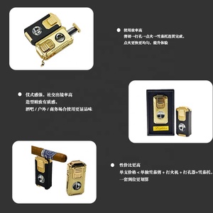 Multifunctional Cigar Lighter H-110 Windproof Direct Flow Adjustable Flame With <b>V</b> Cutter Alloy <b>Bar</b> Shape - Product Image 2