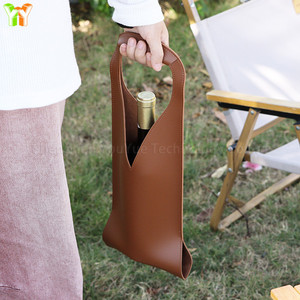 Portador de <span class=keywords><strong>vino</strong></span> de cuero reutilizable listo para enviar, botella única ecológica, portabebés de cerveza de champán, soporte enfriador, bolsas de regalo - Product Image 6