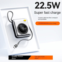Batterie externe 20000 mAh à charge rapide avec écran, chargeur portable pour téléphone portable 10000 mAh PD 22,5 W, câble intégré pour iPhone inclus