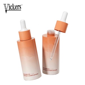 Purple Gradient Cosmetic Packaging Kit Glass Dropper Bottle & Cream Jar Empty Container for Serum Lotion Skincare Products - Product Image 1