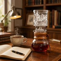 Cafetière à froid portable HIGHWIN en verre borosilicate transparent, écologique, pour infusion à froid