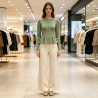 Cardigans en tricot vert personnalisés pour femmes Cindy – OEM & ODM – Hauts en tricot de haute qualité, pull-over en maille à manches longues, design exclusif